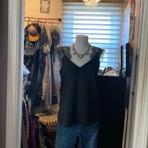 Black lace detail camisole